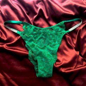 Green rhinestone panties